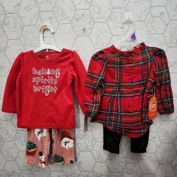 Nwt Baby Toddler Girl Christmas Clothes Bundle - Picture 1 of 6